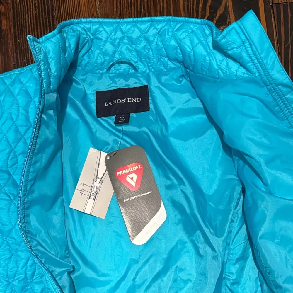 Lands' End Turquoise Quilted Jacket - Picture 3 of 3